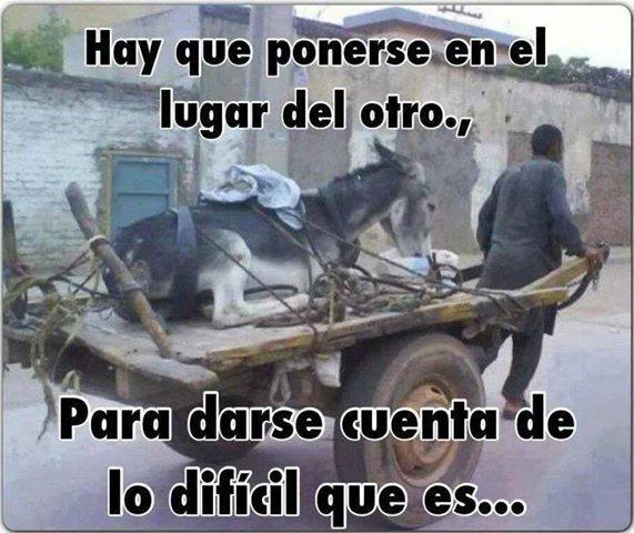 Hay que ponerse en el lugar del otro para darse cuenta de lo difícil que es