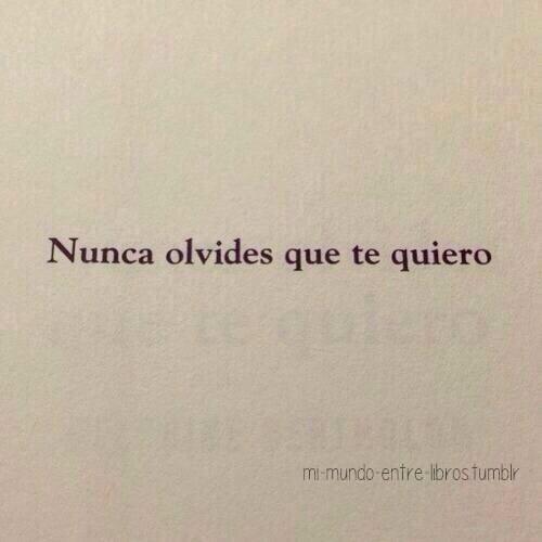 Nunca olvides que te quiero